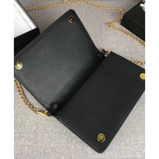 Replica Borsa a tracolla Prada in pelle Saffiano 1BP012 Nera Replica Borsa a tracolla Prada in pelle Saffiano 1BP012 Nera