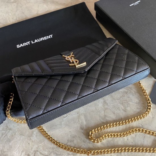 Replica YSL Saint Laurent Portafoglio Woc con catena a busta monogramma Bianco Replica YSL Saint Laurent Portafoglio Woc con catena a busta monogramma Bianco