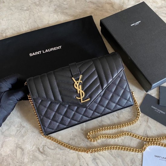 Replica YSL Saint Laurent Portafoglio Woc con catena a busta monogramma Bianco Replica YSL Saint Laurent Portafoglio Woc con catena a busta monogramma Bianco
