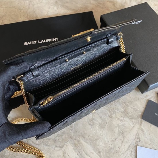 Replica YSL Saint Laurent Portafoglio Woc con catena a busta monogramma Bianco Replica YSL Saint Laurent Portafoglio Woc con catena a busta monogramma Bianco