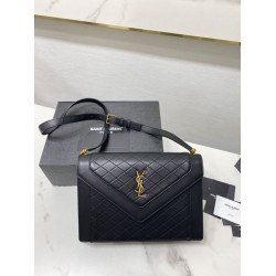Borsa YSL Saint Laurent gaby Satchel trapuntata in pelle di agnello nera