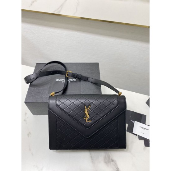 Replica Borsa YSL Saint Laurent gaby Satchel trapuntata in pelle di agnello nera Replica Borsa YSL Saint Laurent gaby Satchel trapuntata in pelle di agnello nera