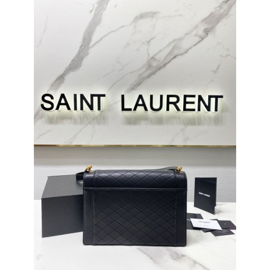 Replica Borsa YSL Saint Laurent gaby Satchel trapuntata in pelle di agnello nera Replica Borsa YSL Saint Laurent gaby Satchel trapuntata in pelle di agnello nera