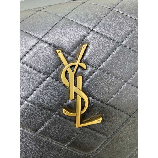 Replica Borsa YSL Saint Laurent gaby Satchel trapuntata in pelle di agnello nera Replica Borsa YSL Saint Laurent gaby Satchel trapuntata in pelle di agnello nera