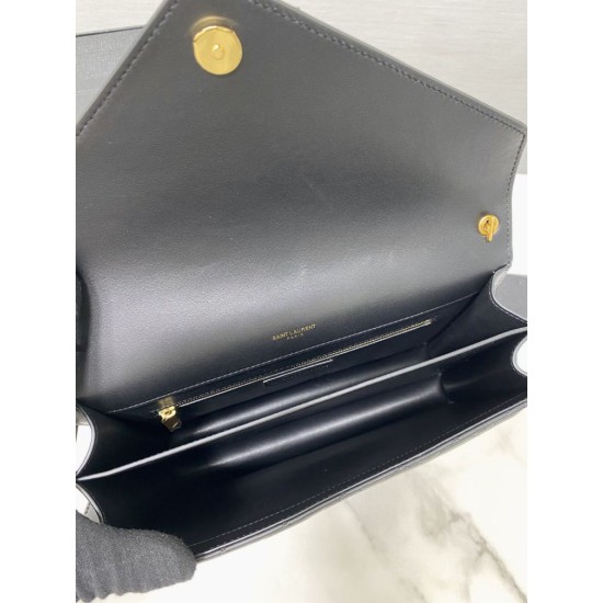 Replica Borsa YSL Saint Laurent gaby Satchel trapuntata in pelle di agnello nera Replica Borsa YSL Saint Laurent gaby Satchel trapuntata in pelle di agnello nera