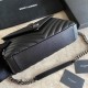 Replica Borsa a tracolla YSL Saint Laurent Medium Envelope Kate Chain Mix Matelasse Nero Argento