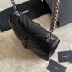 Replica Borsa a tracolla YSL Saint Laurent Medium Envelope Kate Chain Mix Matelasse Nero Argento