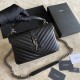 Replica Borsa a tracolla YSL Saint Laurent Medium Envelope Kate Chain Mix Matelasse Nero Argento