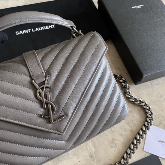 Replica Borsa a tracolla YSL Saint Laurent Medium Envelope Kate Chain Mix Matelasse Grey