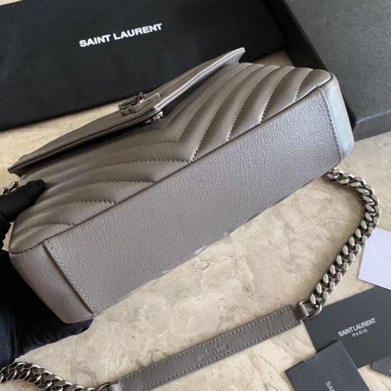 Replica Borsa a tracolla YSL Saint Laurent Medium Envelope Kate Chain Mix Matelasse Grey