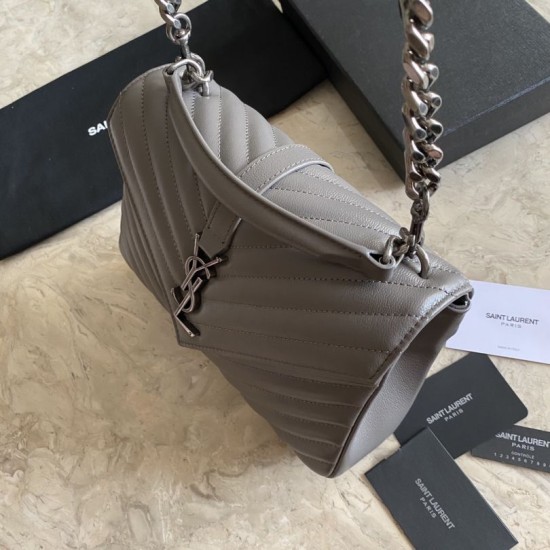 Replica Borsa a tracolla YSL Saint Laurent Medium Envelope Kate Chain Mix Matelasse Grey
