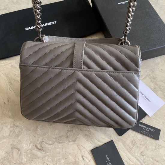 Replica Borsa a tracolla YSL Saint Laurent Medium Envelope Kate Chain Mix Matelasse Grey