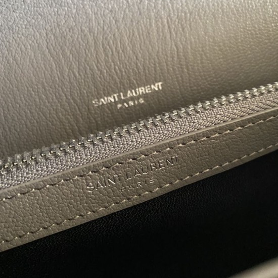 Replica Borsa a tracolla YSL Saint Laurent Medium Envelope Kate Chain Mix Matelasse Grey