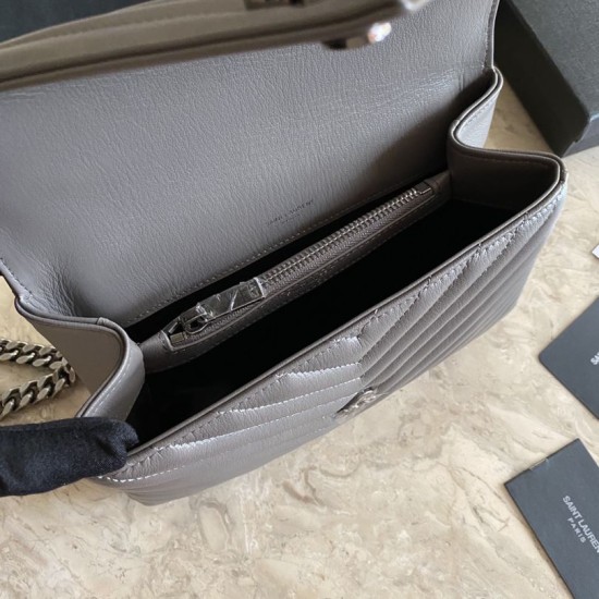 Replica Borsa a tracolla YSL Saint Laurent Medium Envelope Kate Chain Mix Matelasse Grey