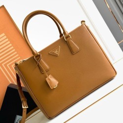 Borsa grande Prada Galleria Saffiano marrone