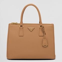 Borsa grande Prada Galleria Saffiano marrone