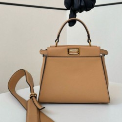 Borsa Fendi Mini Iconic Peekaboo Marrone chiaro