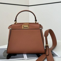 Borsa Fendi Mini Iconic Peekaboo Marrone