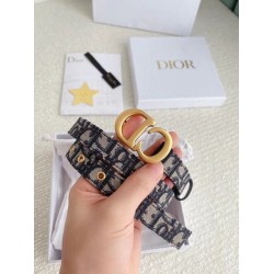 Dior Saddle 20MM Cintura Dior Oblique Jacquard Blu