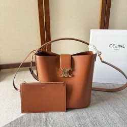 Borsa a secchiello piccola/media Celine Louise Tan Pelle di vitello liscia