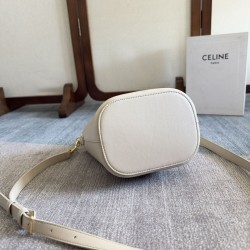 Borsa a secchiello piccola/media Celine Louise Bianco Pelle di vitello liscia