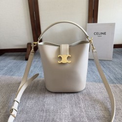 Borsa a secchiello piccola/media Celine Louise Bianco Pelle di vitello liscia