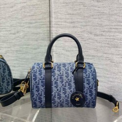 Borsa Dior Groove 20 Denim blu Dior Oblique Jacquard