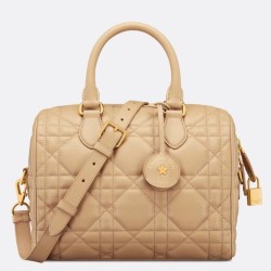Borsa Dior Groove 25 in pelle di vitello Macrocannage biscotto