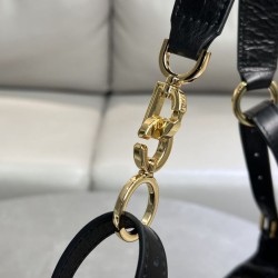 Borsa Macrocannage piatta piccola/media D-Journey Dior nera stropicciata Borsa Macrocannage piatta piccola/media D-Journey Dior nera stropicciata