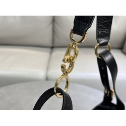 Borsa Macrocannage piatta piccola/media D-Journey Dior nera stropicciata Borsa Macrocannage piatta piccola/media D-Journey Dior nera stropicciata