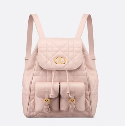 Dior Nano/Medium Dior Caro Backpack Rosa Macrocannage