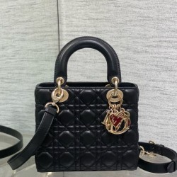 Borsa piccola Dior Dioramour Lady Dior Cannage nero