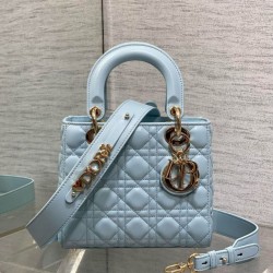 Borsa replica Dior piccola Lady Dior My ABCDior blu