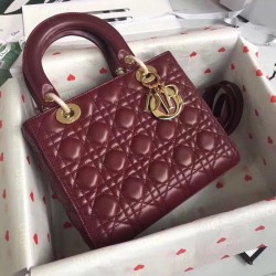 Dior Borsa Lady Dior Media Bordeaux
