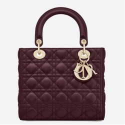 Dior Borsa Lady Dior Media Bordeaux
