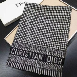 Christian Dior Stola Sciarpe di Lana Nero/Bianco