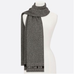Christian Dior Stola Sciarpe di Lana Nero/Bianco