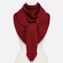 Christian Dior Cannage Scialle 140 cm Bordeaux