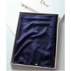 Christian Dior Cannage Scialle 140cm Blu Navy