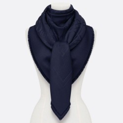 Christian Dior Cannage Scialle 140cm Blu Navy