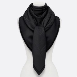 Christian Dior Cannage Scialle 140cm Nero
