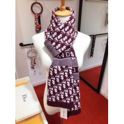 Dior CD Stola Oblique Lana e Cashmere Bordeaux Dior CD Stola Oblique Lana e Cashmere Bordeaux