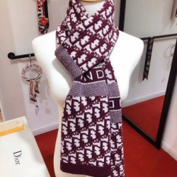 Dior CD Stola Oblique Lana e Cashmere Bordeaux