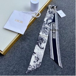 Dior Toile de Jouy Sauvage Mitzah Sciarpa Twill di Seta Blu