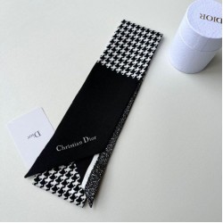Dior 30 Montaigne Mitzah Sciarpa Twill di Seta Nero/Bianco