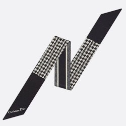 Dior 30 Montaigne Mitzah Sciarpa Twill di Seta Nero/Bianco
