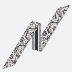 Sciarpa Mitzah Toile de Jouy Soleil Dior Twill di seta Blu