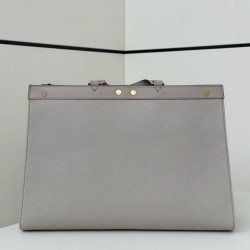 Fendi Peekaboo-Tote Bag FF Grigio Fendi Peekaboo-Tote Bag FF Grigio