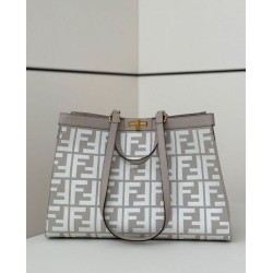 Fendi Peekaboo-Tote Bag FF Grigio