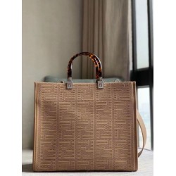 Borsa shopper media Sunshine Fendi Tessuto FF Beige Borsa shopper media Sunshine Fendi Tessuto FF Beige